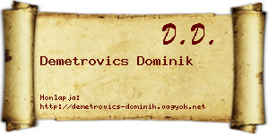 Demetrovics Dominik névjegykártya