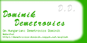 dominik demetrovics business card